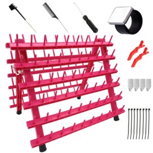 lightmay braiding hair rack - hair extension holder with 120 pegs multifunction braiding hair holder time saving extension holder (120 pegs, rose red)