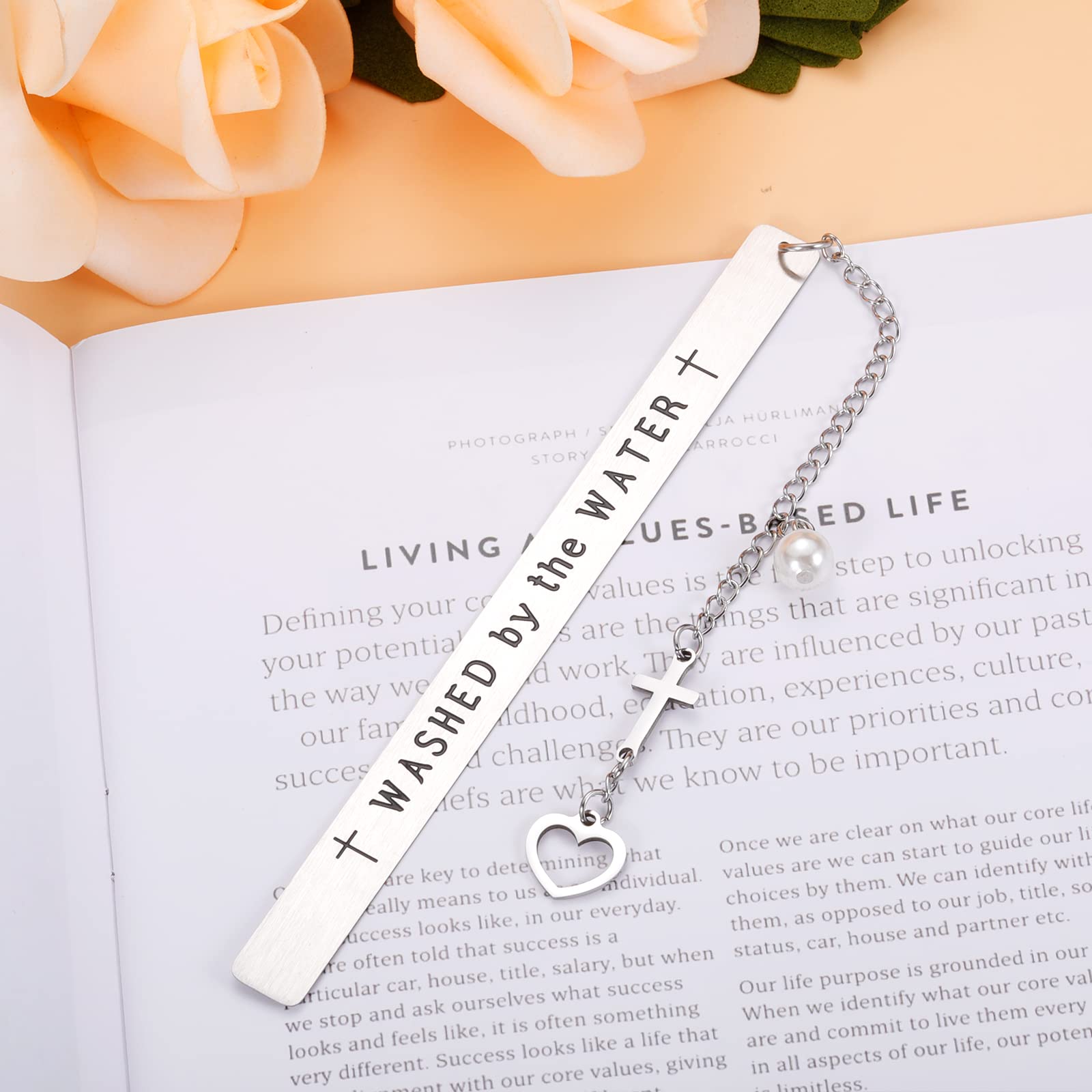 Baptism Gifts for Girl Boys, Christening Bookmark Gifts for Boys Baby Kids, Religious Christian Bookmark for Women Godson Goddaughter Friends Brother Sister, Adult Baptism Gift, First Communion Gift