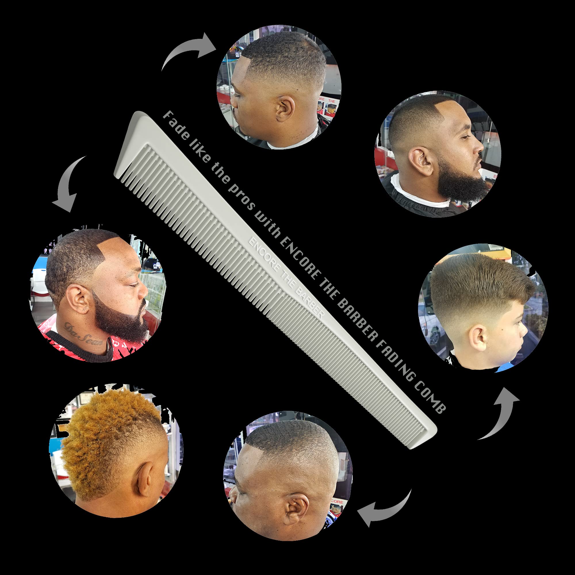 Encore The Barber Fading Comb Heat and Chemical Resistant for Barbers - Hair Stylists