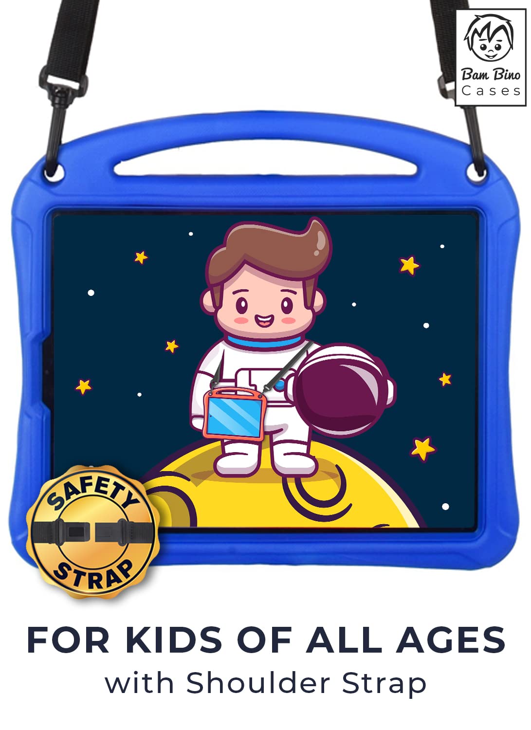 Bam Bino Space Suit - iPad 11 Pro Case, iPad Pro 11 Case for Kids, iPad Air 10.9 Case, iPad Air 5/ 4 Case, 2022 iPad Pro Case, iPad Air 4th Generation Case Kids, iPad Case Pencil Holder