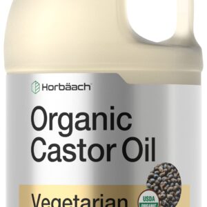 Horbäach Organic Castor Oil 64 fl oz | for Topical Use and Hair | Cold Pressed, Hexane Free | Vegetarian, Non-GMO