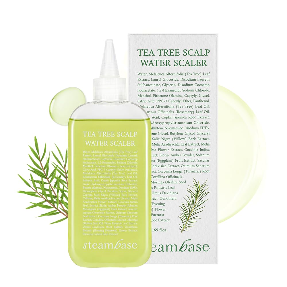 STEAMBASE Tea Tree Scalp Treatment | Purifies and Exfoliates Oily Scalp | Natural BHA & Tea Tree | Removes Odor & Buildup | Hypoallergenic Exfoliator, 8.42 fl oz