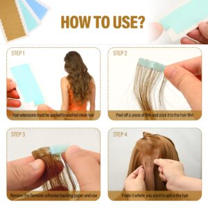 EHDIS Hair Extension Tape Tabs, 9 Sheets Double Sided Replacement Tape Adhesive Hair Extension Tapes with 2PCS Glue Remover Scraper Tool SET (TypeA)