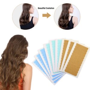 EHDIS Hair Extension Tape Tabs, 9 Sheets Double Sided Replacement Tape Adhesive Hair Extension Tapes with 2PCS Glue Remover Scraper Tool SET (TypeA)