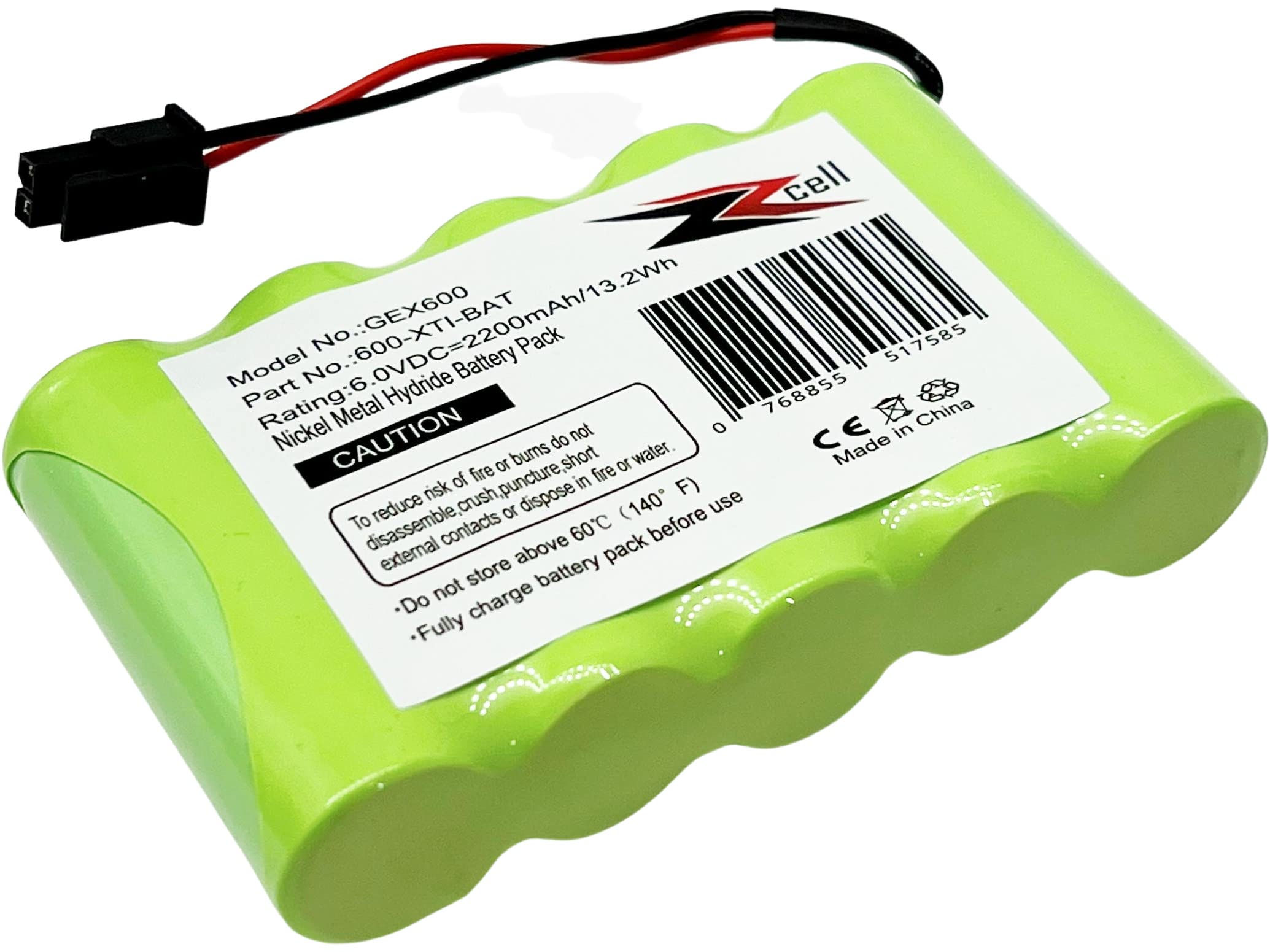 ZZcell® Battery Replacement for GE Interlogix Simon Xti, XTi-5 Alarm Security System 600-XTI-BAT Wireless Control Panel 6V 2200mAh