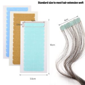 EHDIS Hair Extension Tape Tabs, 9 Sheets Double Sided Replacement Tape Adhesive Hair Extension Tapes with 2PCS Glue Remover Scraper Tool SET (TypeA)