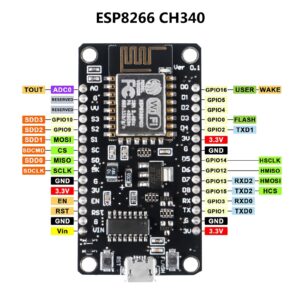 AITIAO 5Pcs ESP8266 NodeMCU LUA CH340 ESP-12E WiFi Internet Development Board 4M Flash Serial Wireless WiFi WLAN Module New Version Compatible with MicroPython