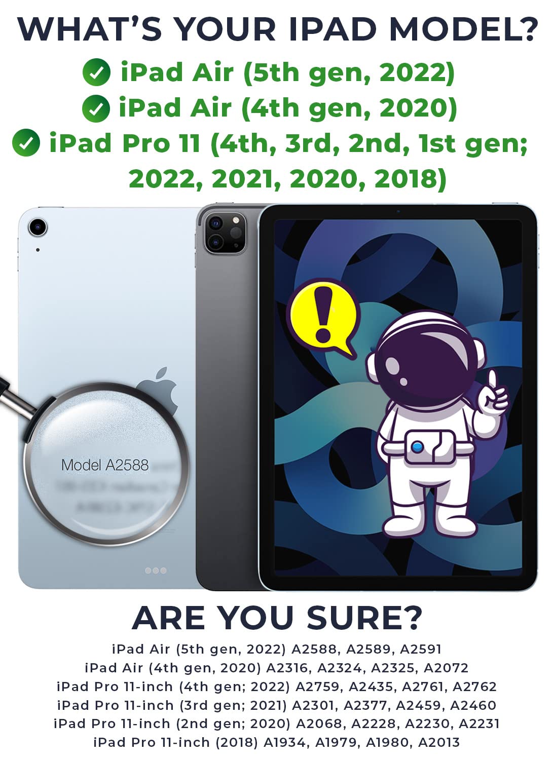 Bam Bino Space Suit - iPad 11 Pro Case, iPad Pro 11 Case for Kids, iPad Air 10.9 Case, iPad Air 5/ 4 Case, 2022 iPad Pro Case, iPad Air 4th Generation Case Kids, iPad Case Pencil Holder