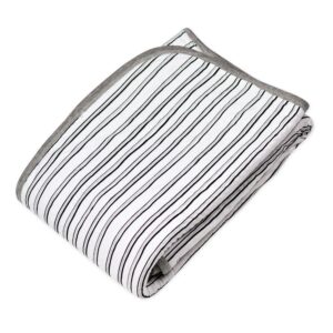 HonestBaby Organic Cotton Matelasse Reversible Receiving Blanket, Sketchy Stripe, One Size