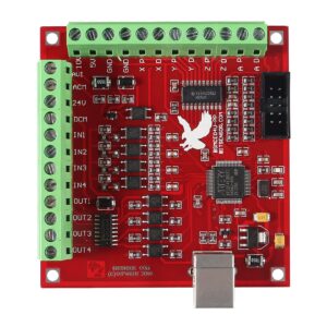 DWEII Mach3 USB Interface Board, USB MACH3 100Khz Motion Controller Card Breakout Board Interface Breakout Board for CNC Engraving, Servo Motor, Stepper Motor Servo Motor