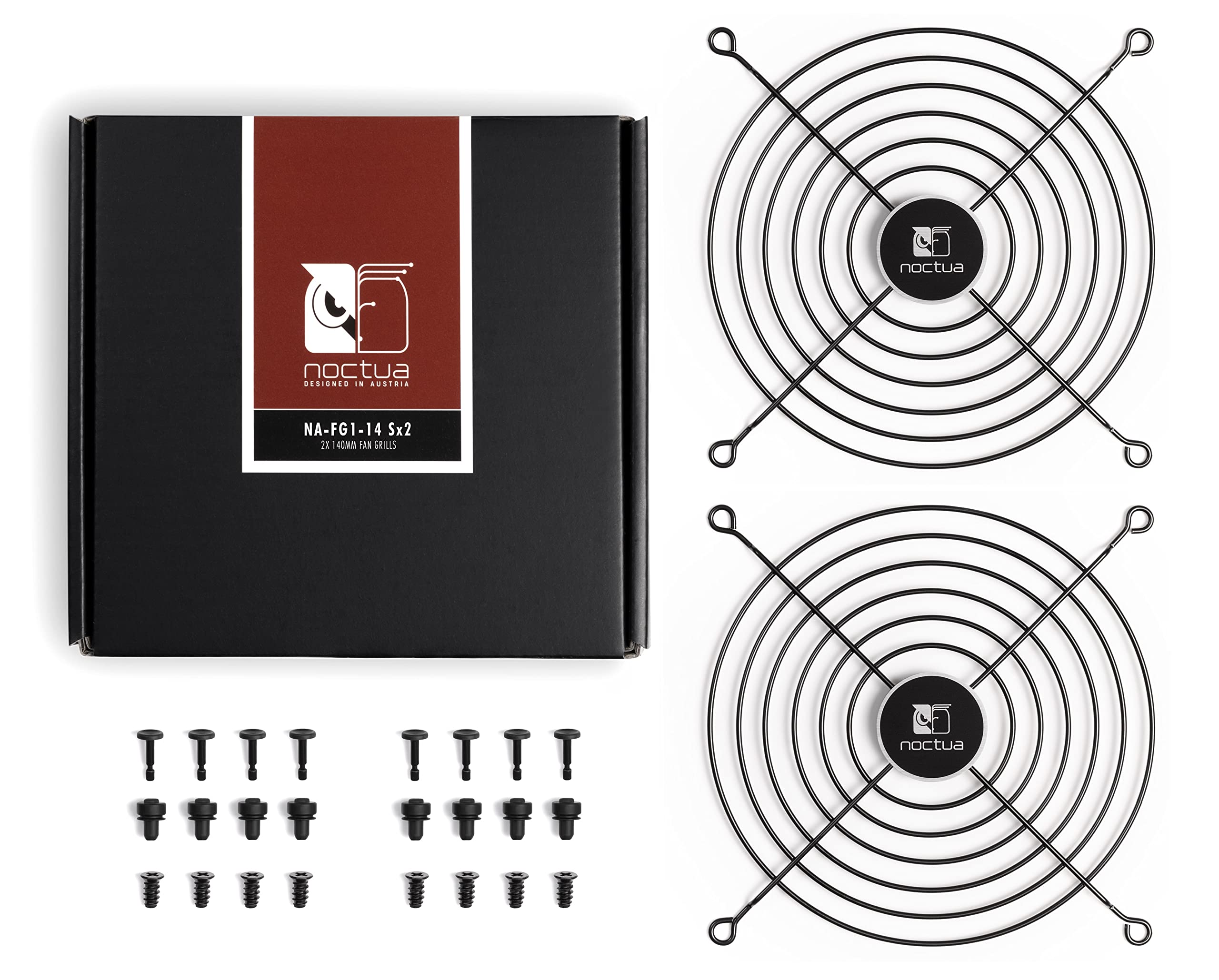 Noctua NA-FG1-14 Sx2, Fan Grills for 140mm Fans (Set of 2, Black)