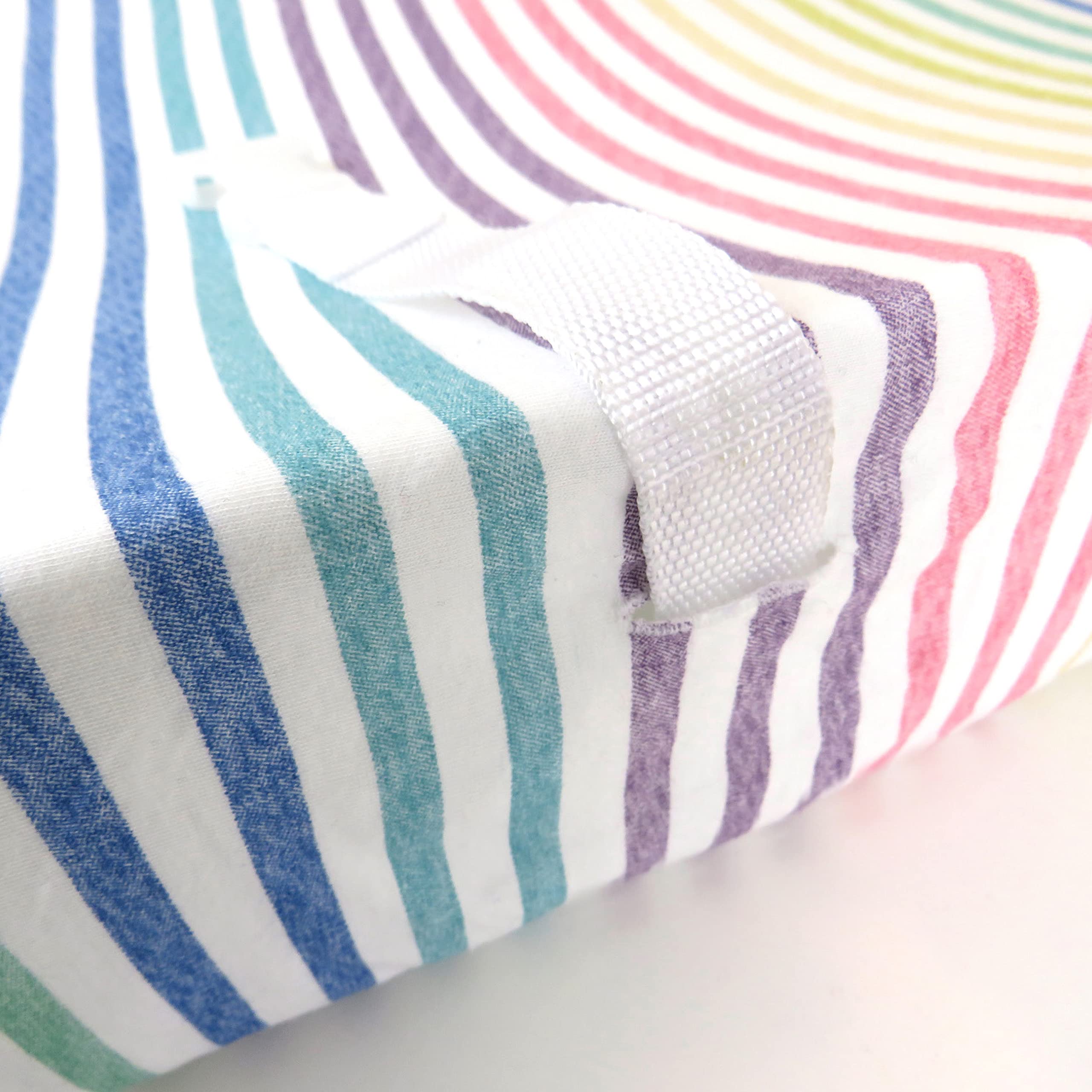 HonestBaby 2-Piece Organic Cotton Printed & Terry Changing Pad Cover Set, Rainbow Stripe, One Size (D2BDR)