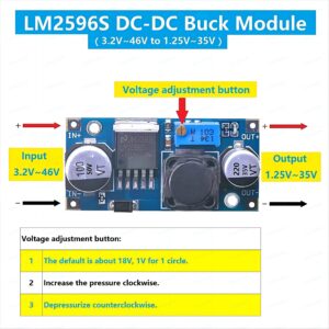 WWZMDiB LM2596 Voltage Regulator DC to DC Converter 3.2-35V to 1.25-30V Buck Converter (3Pcs)