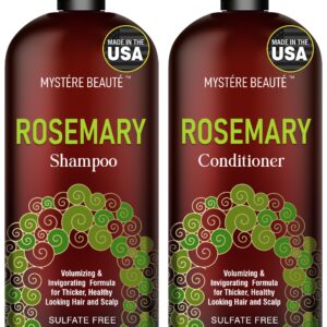 Rosemary Shampoo and Conditioner, Rosemary Oil Shampoo Promotes Hair Growth & Scalp Health, Rosemary Shampoo for Hair Growth Organic - Sulfate & Paraben Free, for Men Women - 16 fl oz each