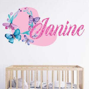 name wall decals for girls - butterfly decals for wall - butterfly garland decorations - butterfly decor for girls bedroom - butterfly stickers for walls - baby girl nursery wall decor - girl room