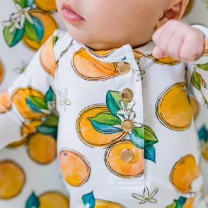 Orange Blossom Fitted Changing Pad Cover, Made from Viscose from Bamboo and Spandex Material, Fits Standard Changing Pad, by Florida Kid Co.