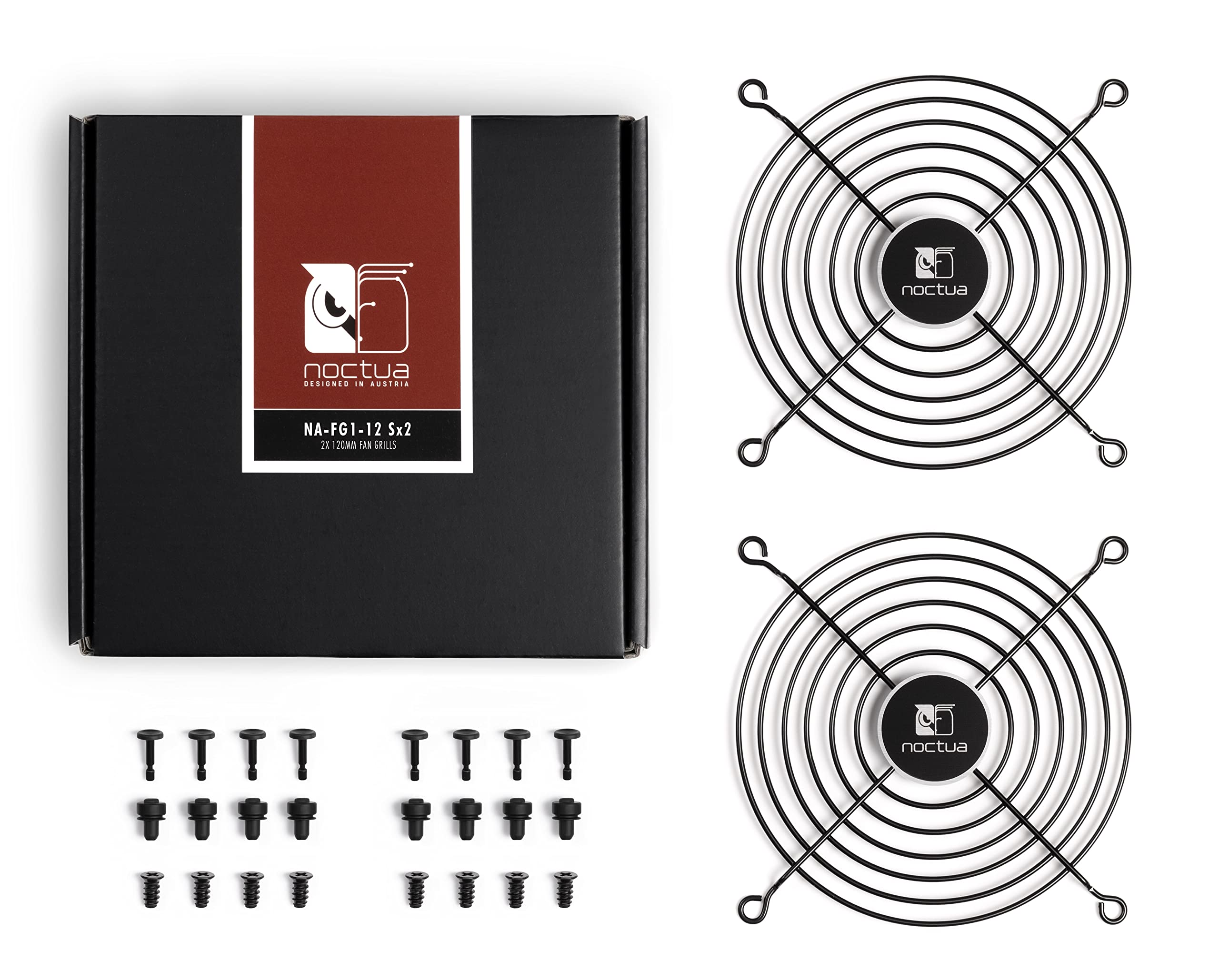 Noctua NA-FG1-12 Sx2, Fan Grills for 120mm Fans (Set of 2, Black)