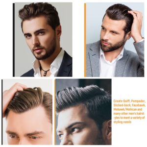 Stylemate Men's Hair Styling Combs and Brush Set - Roller Brush for Adding Volume, Pompadour, Slicked-back, Fauxhawk, Undercut Styling Combs