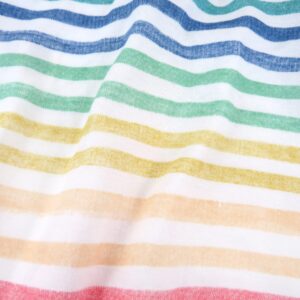 HonestBaby 2-Piece Organic Cotton Printed & Terry Changing Pad Cover Set, Rainbow Stripe, One Size (D2BDR)