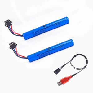 cbb 7.4v 600mah 1450cell li-ion battery with sm-4p plug and usb charger for airsoft guns gel water blaster