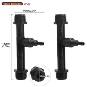 YXQ 3/4Inch Irrigation Venturi,Fertilizer Mixer Injectors Tube Agriculture Tool Plastic Black for Outdoor Garden Farm Lawn 2Pcs