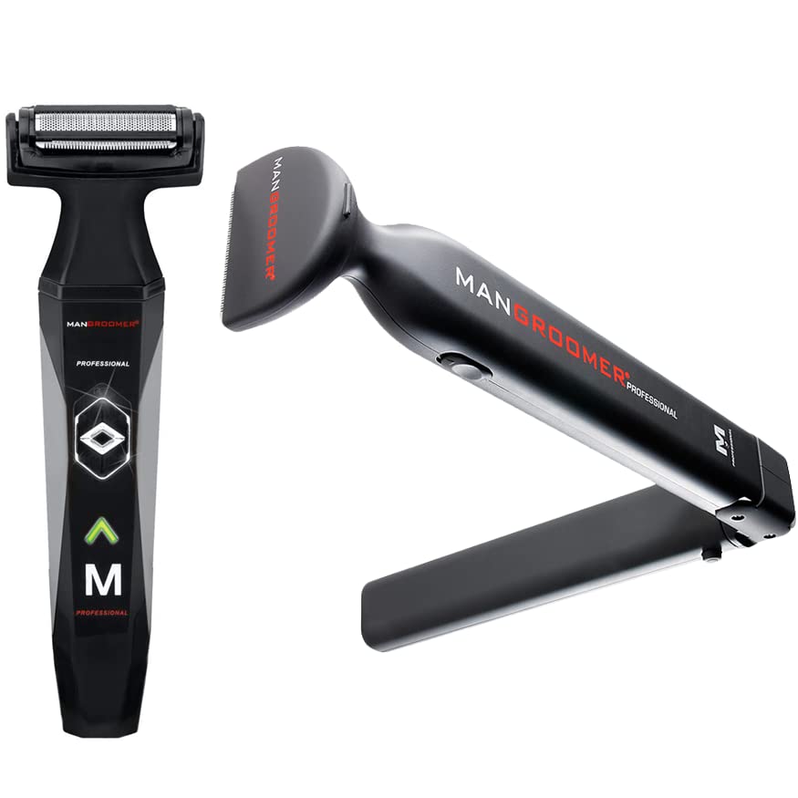 The Looking Great – Balls and Back Grooming Bundle by MANGROOMER - This Bundles Contains 2 Products: MANGROOMER Professional Body Groomer & Trimmer and The MANGROOMER Professional Back Hair Shaver