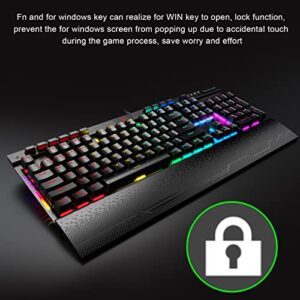 Mechanical Gaming Keyboard,RGB Backlit Gaming Keyboard,Wired Waterproof Macro Programming Keyboard,Blue Switch,Computer Laptop Desktop Keyboard with Wrist Pad