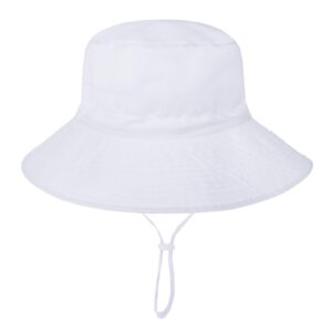 baby sun hat toddler beach summer hats upf 50+ for baby girl boy adjustable cap white 6-12 months