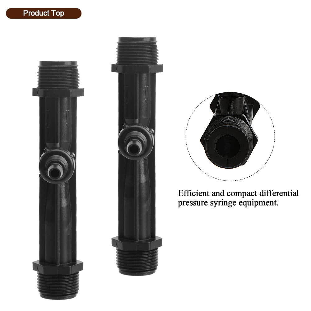 YXQ 3/4Inch Irrigation Venturi,Fertilizer Mixer Injectors Tube Agriculture Tool Plastic Black for Outdoor Garden Farm Lawn 2Pcs