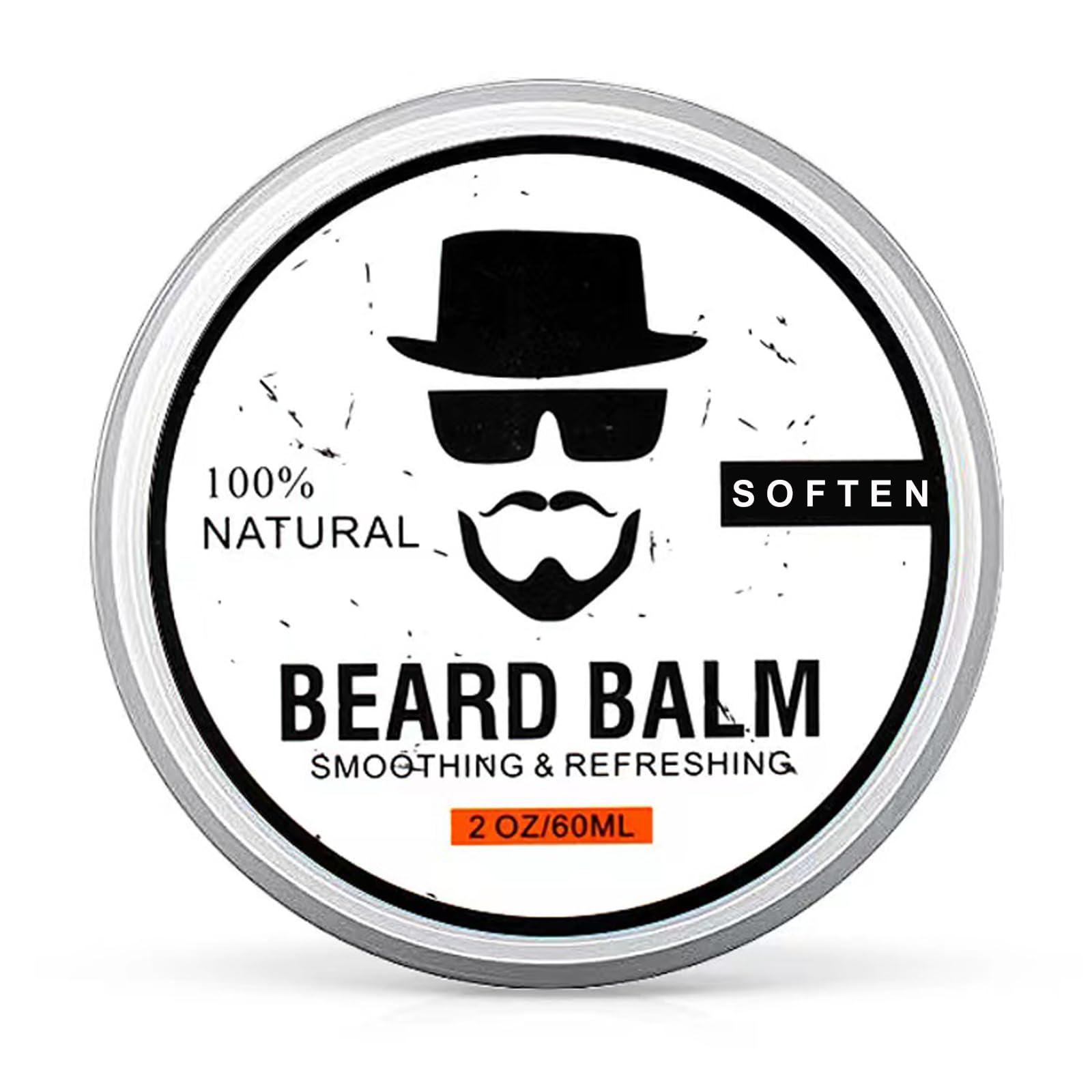 Beard Balm, Conditioning Beard Balm for Men, Softens Smoothing Refreshing Beards Mustache, Beard Conditioner Wax Beard Cream with Shea Butter, Tea Tree, Jojoba Oils 2 ounce