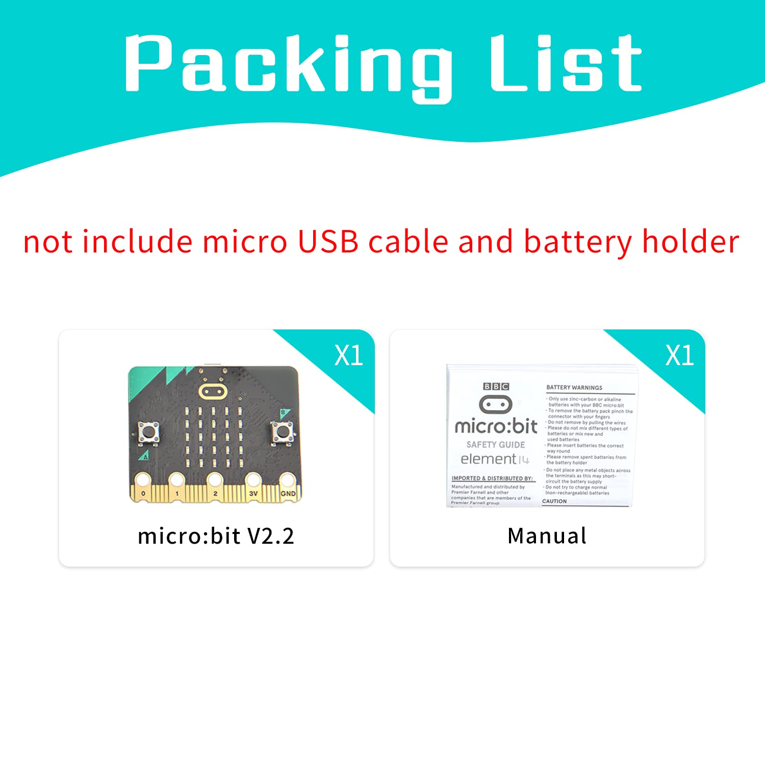 ELECFREAKS BBC Micro:bit V2.2 Board for Coding and Programming(not Include Micro USB Cable and Battery Holder)