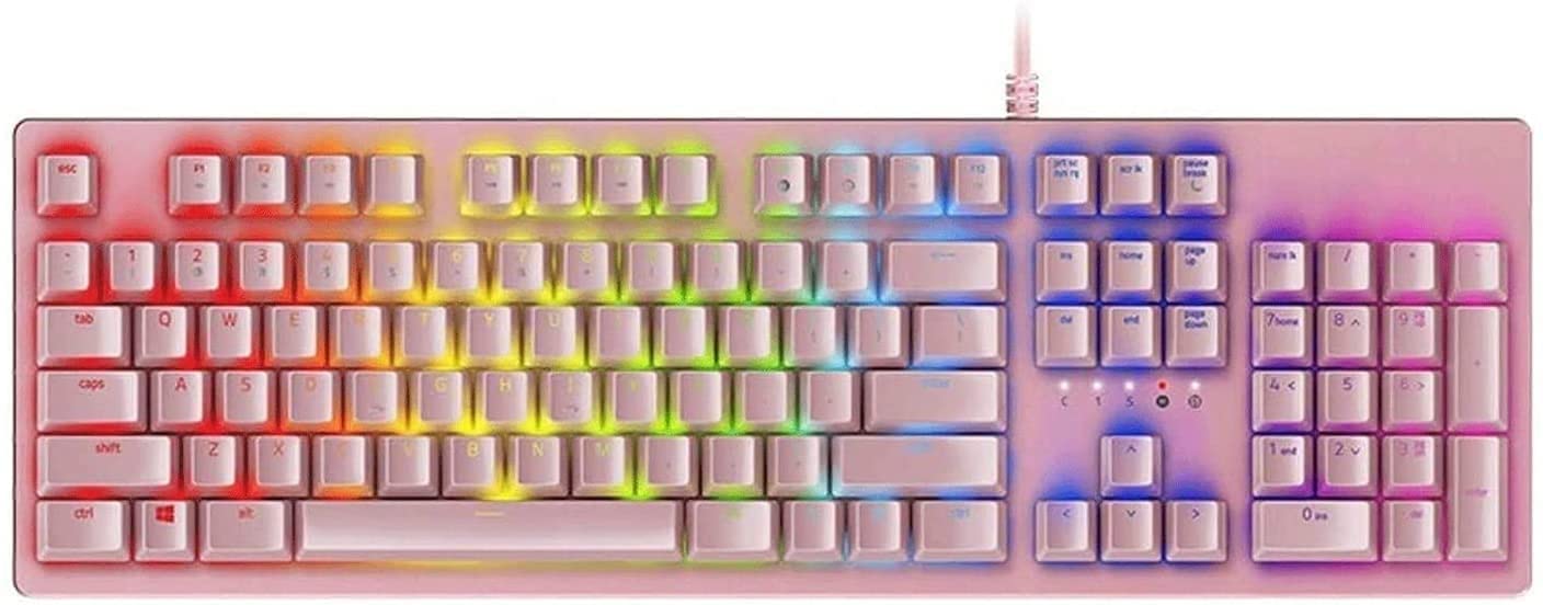 WWBMZ Suitable for Girls Mechanical Gaming Keyboard RGB LED Backlit Wired Keyboard with Switches for Gaming PC E-sportsPlayer Equipment