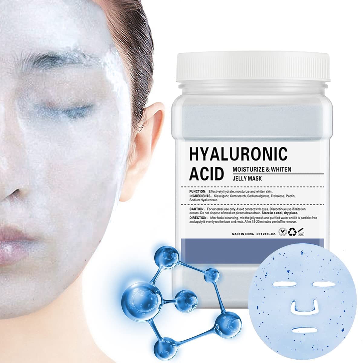 POZTL Jelly Mask Powder for Facials, Hyalorunic Acid Moisturizing Jelly Face Mask, Professional Peel Off Hydro Face Mask Powder for Fight Fine Lines