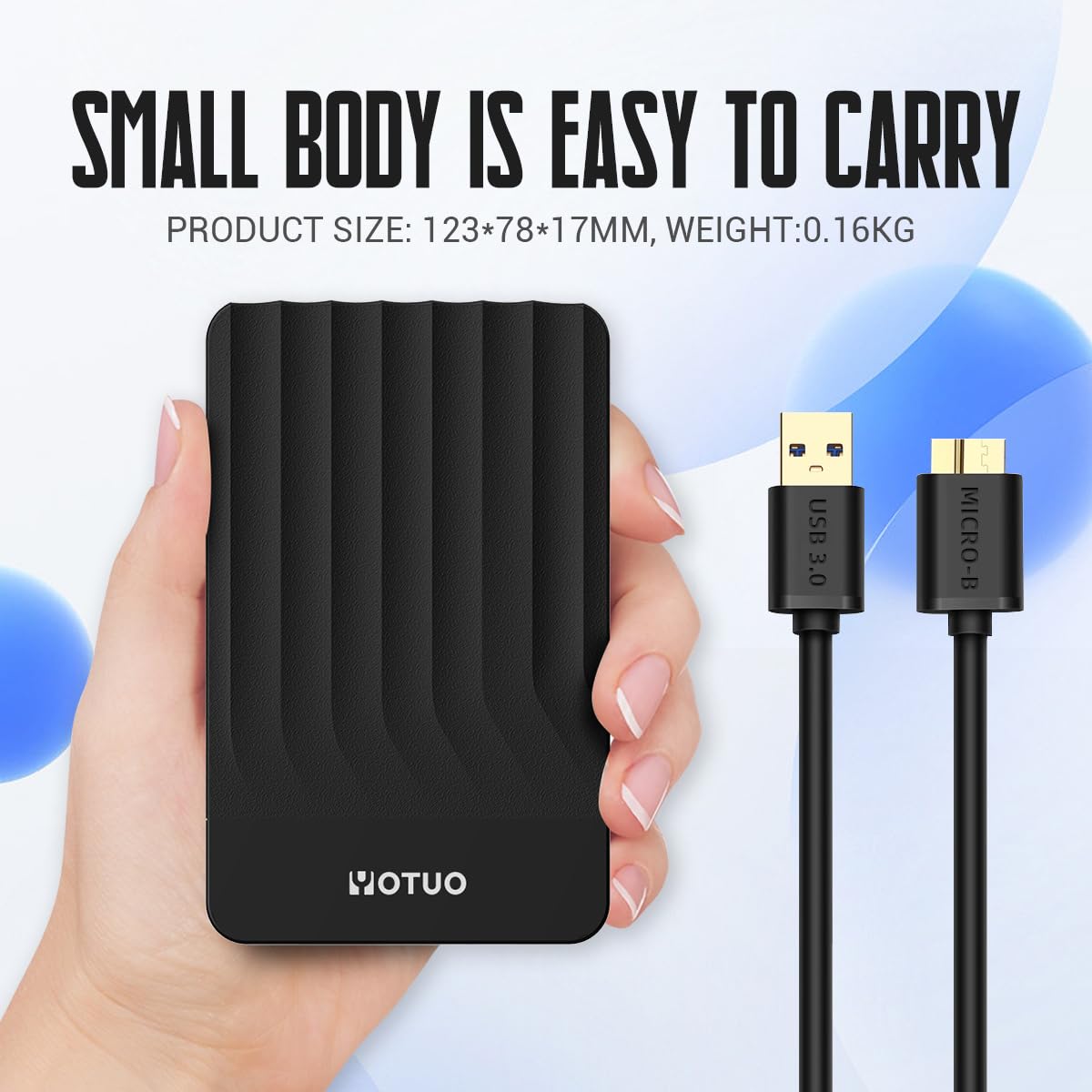 YOTUO Portable External Hard Drive Storage Expansion Mobile HDD USB 3.0 for PC, Mac, Desktop, Laptop, PS4, PS5, PlayStation, Xbox One X/S, Xbox 360, Xbox Series X/S, Office & Game (Black, 320GB)