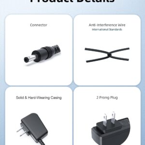 8V Power Cord Fit for Philips HQ840 Power Cord Shaver Norelco Multigroom Series 3000 MG3760 MG3760/50 MG3750 MG3750/50 MG3750/10 MG3750/60 Trimmer Replacement Charger Supply 5Ft