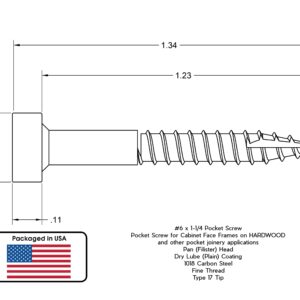 Yellowbird #6 x 1-1/4 Pan Head - Square Plain Lube - Fine Thread - Type 17 Pocket Screw - Bit Included - 800 Ct.