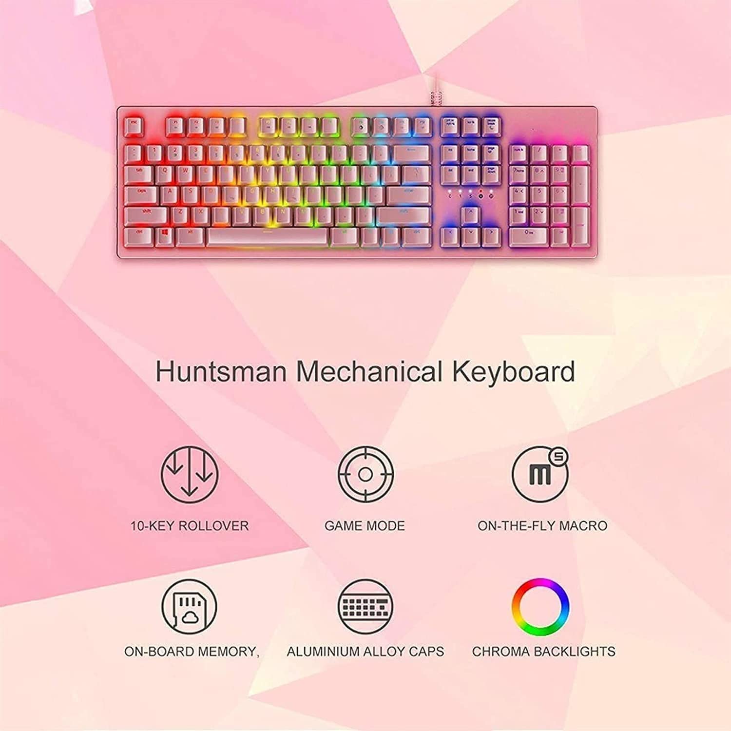 WWBMZ Suitable for Girls Mechanical Gaming Keyboard RGB LED Backlit Wired Keyboard with Switches for Gaming PC E-sportsPlayer Equipment