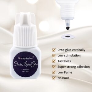 Individual Lash Glue Lash Cluster Glue DIY Eyelash Extension Adhesive Long Lasting Waterproof Low Irritation Eyelash Glue for Professional and Self Use Individual Cluster Lashes Black Glue (5ml)