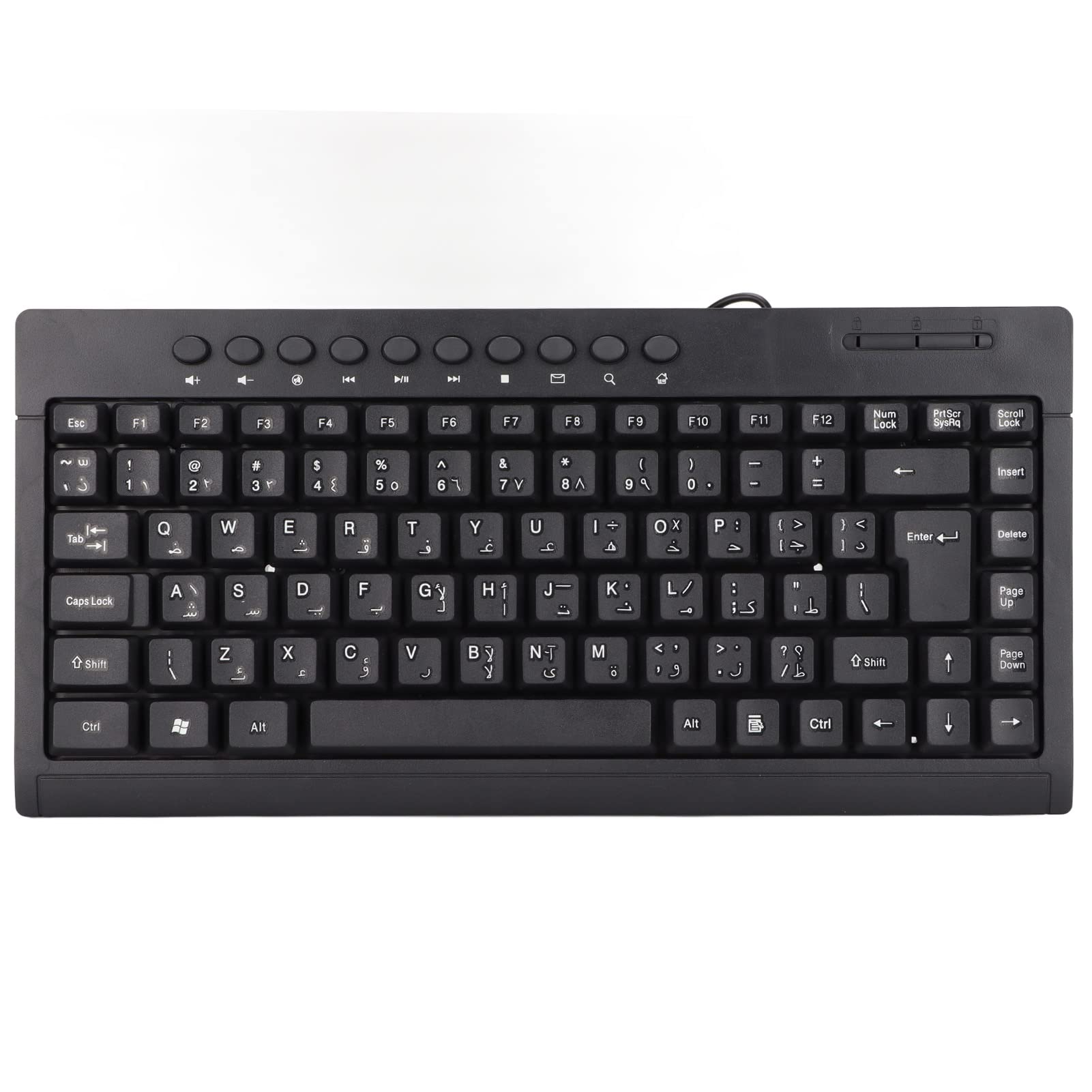 ASHATA 95 Keys Wired Mechanical Gaming Keyboard 60 Percent, Compact Mini Keyboard for Home Office Desktop Computer Laptop, Hot Swappable, Plug and Play, Black(Arabic)