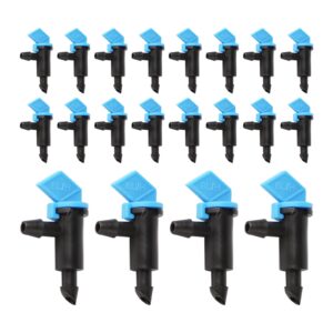 cdiytool 200 pcs 2 gph drip irrigation emitters, 8l/h garden flag irrigation dripper inline water drippers emitter sprinkler drippers system parts connect 4mm/7mm hose for trees and shrubs, blue