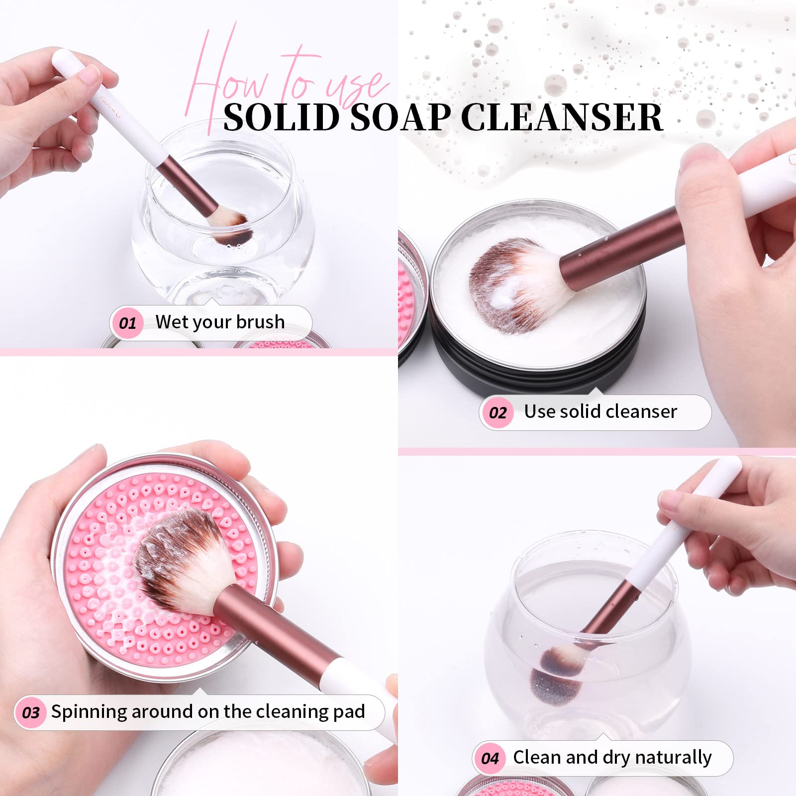 DUcare Professional Makeup Brushes +Makeup Brush Solid Soap Cleanser