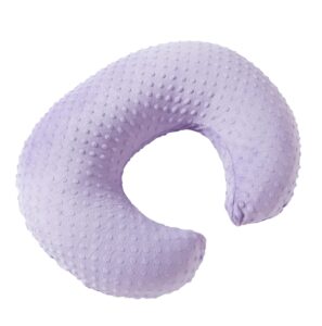 donomilo minky dots nursing pillow cover, case plush breathable breastfeeding pillow slipcover fits nursing pillow, super soft snug positioners for baby boy baby girl (lavender)