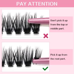 280 Pcs Individual Lashes 30D+40D Mixed Lash Clusters 14 Rows that Look Like Eyelash Extensions DIY Lash Extension Self Application At Home (30+40-D-9-16mix)