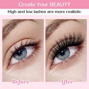 280 Pcs Individual Lashes 30D+40D Mixed Lash Clusters 14 Rows that Look Like Eyelash Extensions DIY Lash Extension Self Application At Home (30+40-D-9-16mix)