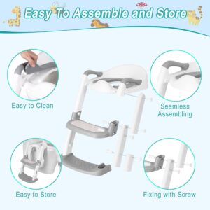 Ronipic Potty Training Toilet Seat with Anti-Slip Step Ladder, Toddler Toilet Seat Potty Training Toilet for Kids, Toddler Potty Seat for Toilet, Baby Toilet Potty Chair for Boys Girls