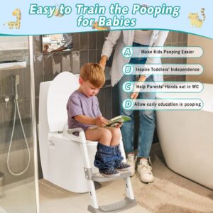 Ronipic Potty Training Toilet Seat with Anti-Slip Step Ladder, Toddler Toilet Seat Potty Training Toilet for Kids, Toddler Potty Seat for Toilet, Baby Toilet Potty Chair for Boys Girls