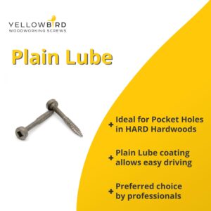 Yellowbird #6 x 1-1/4 Pan Head - Square Plain Lube - Fine Thread - Type 17 Pocket Screw - Bit Included - 800 Ct.