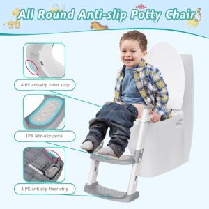 Ronipic Potty Training Toilet Seat with Anti-Slip Step Ladder, Toddler Toilet Seat Potty Training Toilet for Kids, Toddler Potty Seat for Toilet, Baby Toilet Potty Chair for Boys Girls