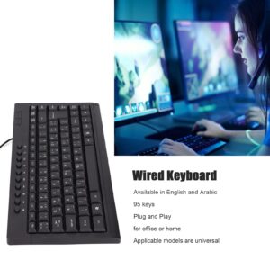 ASHATA 95 Keys Wired Mechanical Gaming Keyboard 60 Percent, Compact Mini Keyboard for Home Office Desktop Computer Laptop, Hot Swappable, Plug and Play, Black(Arabic)