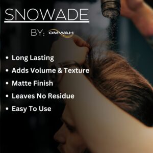 OMWAH SNOWADE Hair Styling Powder (25g) - All Natural Look Mens Hair Powder - Adds Volume and Texture - No Oil or Greasy Residue